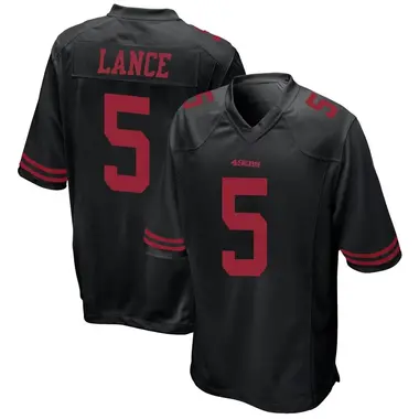 Men's Nike San Francisco 49ers Trey Lance Alternate Jersey - Black Game