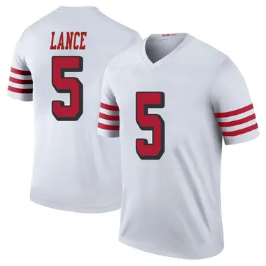 Men's Nike San Francisco 49ers Trey Lance Color Rush Jersey - White Legend