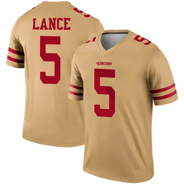 Men's Nike San Francisco 49ers Trey Lance Inverted Jersey - Gold Legend