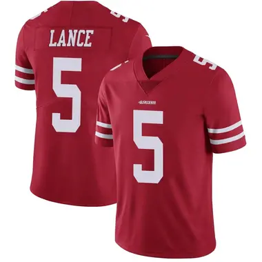 Men's Nike San Francisco 49ers Trey Lance Team Color Vapor Untouchable Jersey - Red Limited