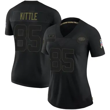 Women's Nike San Francisco 49ers George Kittle 2020 Salute To Service Jersey - Black Limited