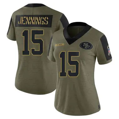 Women's Nike San Francisco 49ers Jauan Jennings 2021 Salute To Service Jersey - Olive Limited