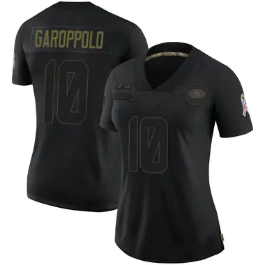 Women's Nike San Francisco 49ers Jimmy Garoppolo 2020 Salute To Service Jersey - Black Limited