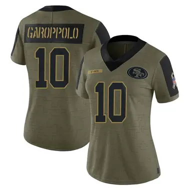 Women's Nike San Francisco 49ers Jimmy Garoppolo 2021 Salute To Service Jersey - Olive Limited