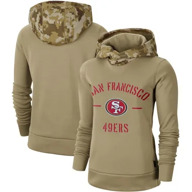 men's san francisco 49ers nike olive salute to service sideline therma performance pullover hoodie