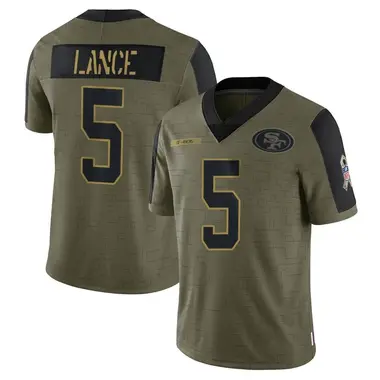 Youth Nike San Francisco 49ers Trey Lance 2021 Salute To Service Jersey - Olive Limited
